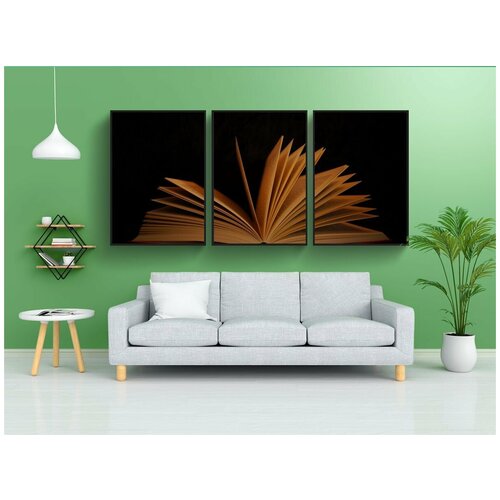 фото Набор модулных постеров для интерьера "темный, мрачный, книги" 60x90 см. в тубусе, без рамки lotsprints