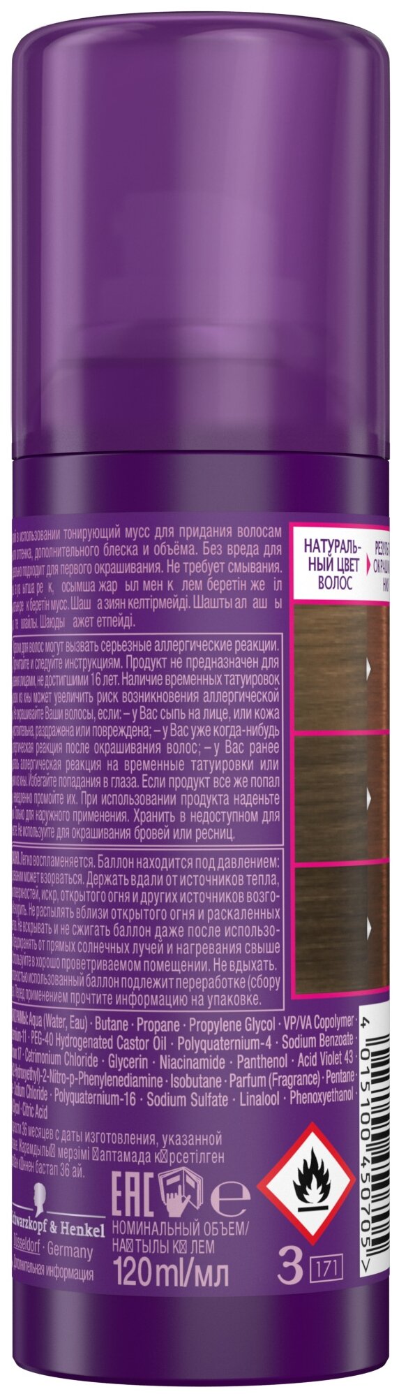 Schwarzkopf Тонирующий мусс Perfect Mousse, ореховый светло-каштановый, 120 мл, 120 г - фотография № 2