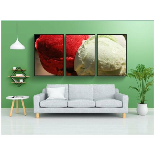 фото Набор модулных постеров для интерьера "мороженое, конус, совки" 60x90 см. в тубусе, без рамки lotsprints