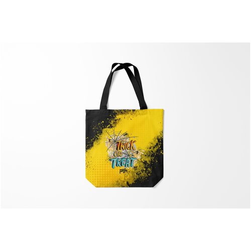 фото Сумка-шоппер / 40х40 см / прикольные надписи / иностранные trick or treat burnettie