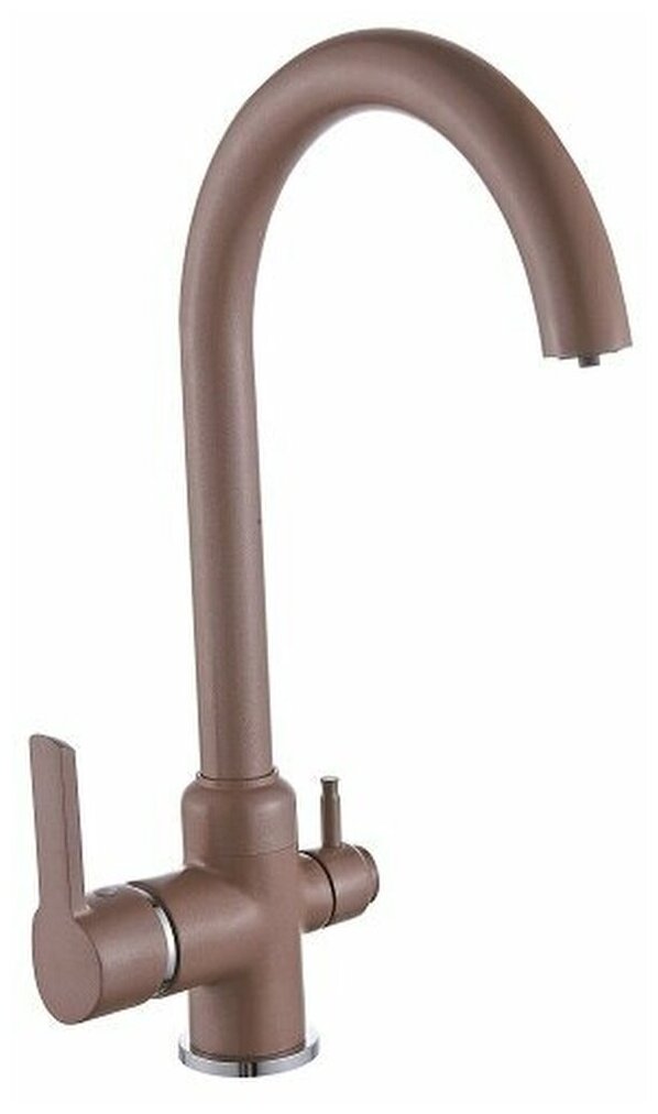 Смеситель BACH для кухни бок. D35мм с перек. д/питьевой воды п/гайку 98446107BR хром-кофейн