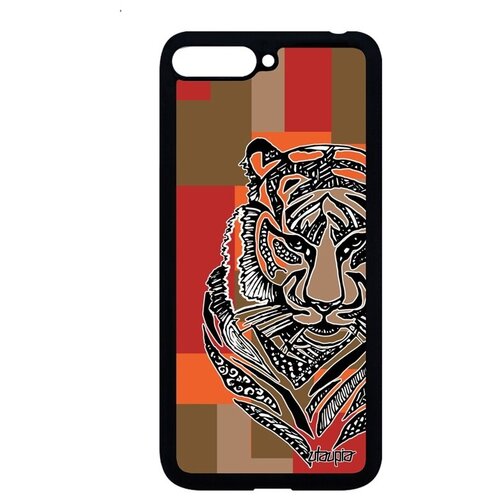 фото Защитный чехол на смартфон // huawei y6 2018 // "тигр" дизайн джунгли, utaupia, цветной
