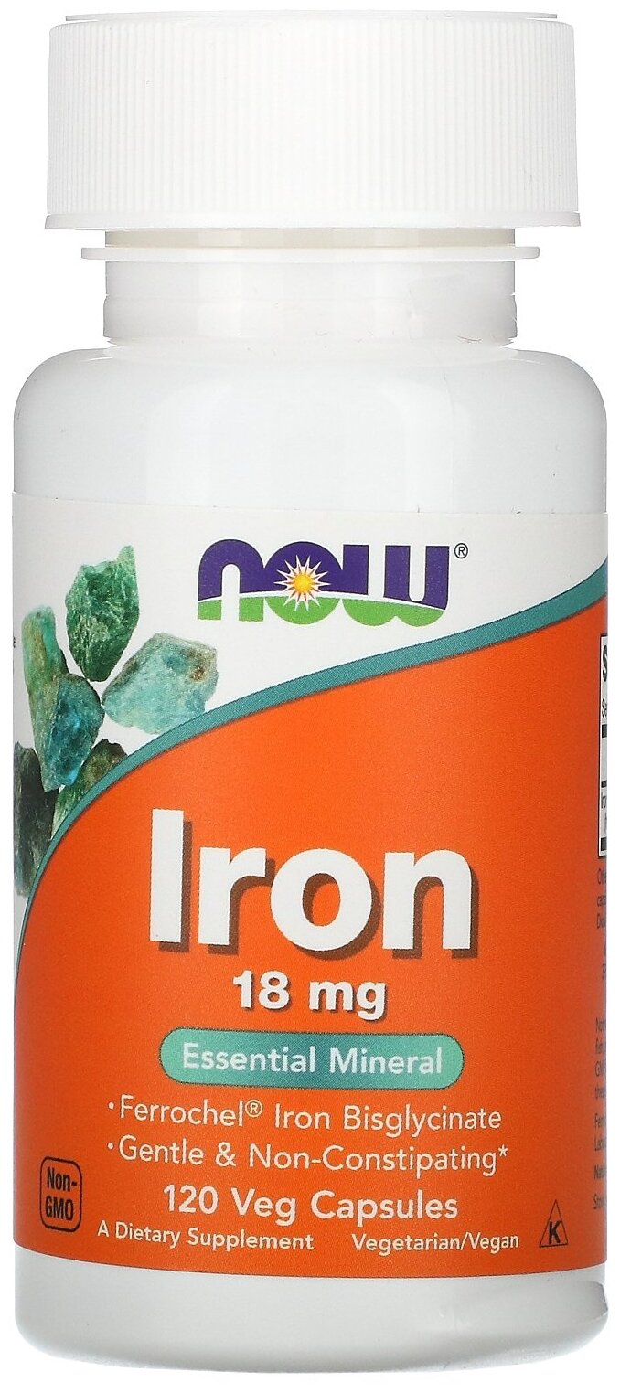 Капсулы NOW Iron 18 мг
