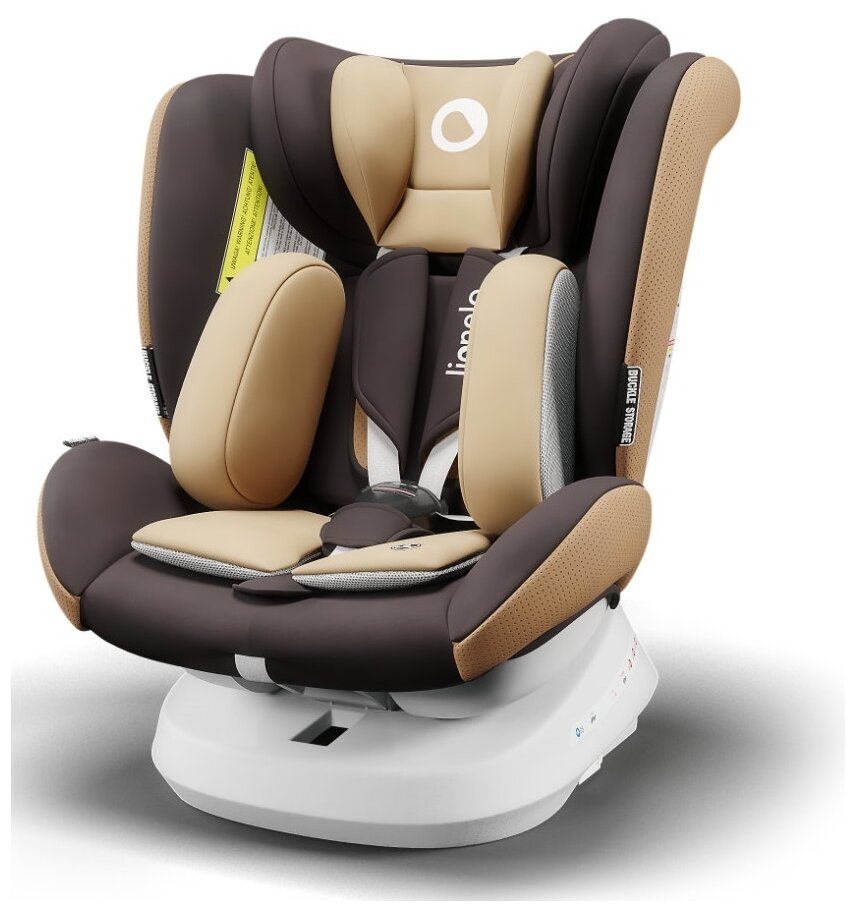 Автокресло детское 0-36 кг Lionelo Bastiaan One Beige Chocolate Isofix поворотное