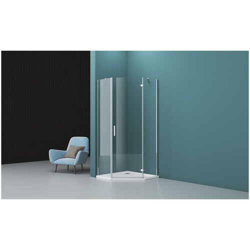 Душевой уголок Belbagno KRAFT-P-1-100-C-Cr-R душевой уголок belbagno kraft kraft p 1 80 c cr l 80х80 см прозрачное стекло