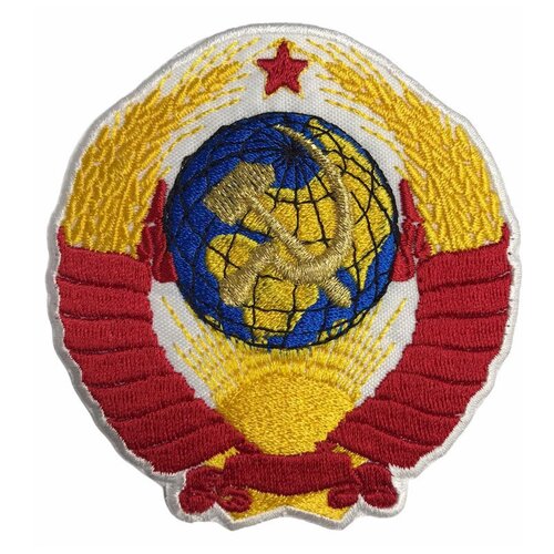 Шеврон герб СССР белый 75