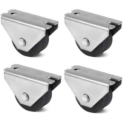 Опора роликовая/колесики для мебели неповоротные , комплект 4 шт., высота 31,5 мм.