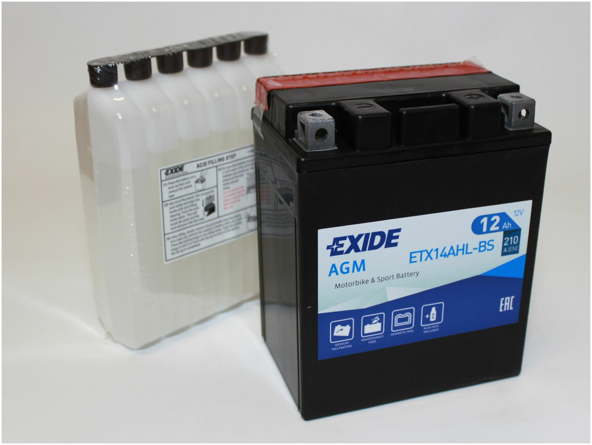 Аккумулятор Exide 12Ач обратная полярность ETX14AHL-BS