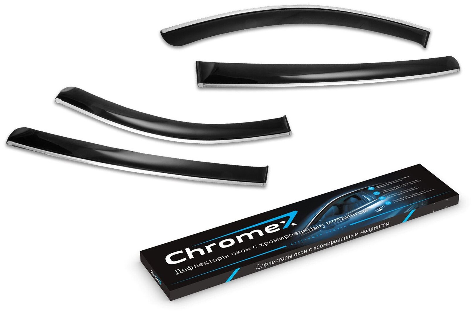 CHROMEX CHROMEX63018 Дефлекторы окон CHROMEX с хром. молдингом KIA SORENTO III 2014-, 4 шт.