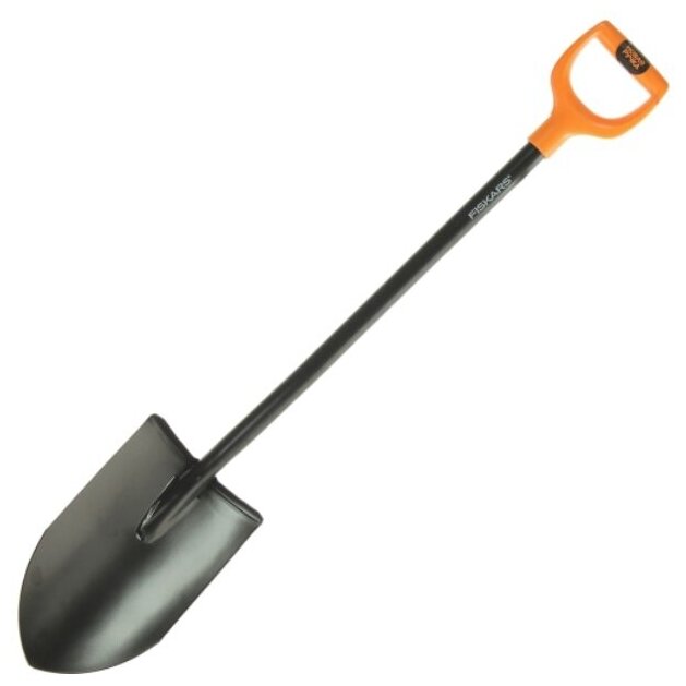 Лопата для земляных работ Fiskars Solid, 120 см сталь, с черенком - фотография № 2