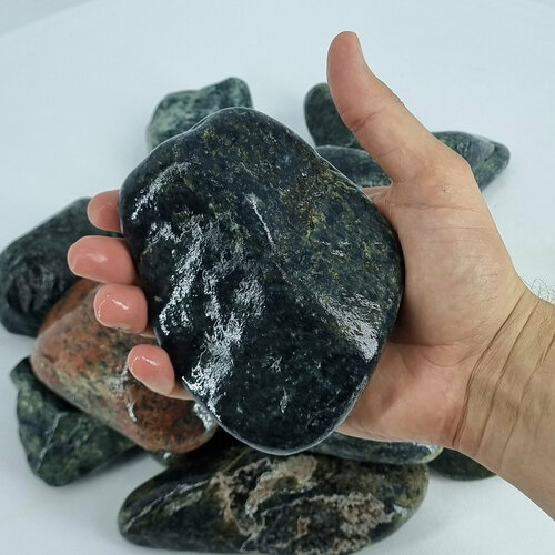 Камни для бани и сауны Нефрит окат 60-120мм 10 кг
