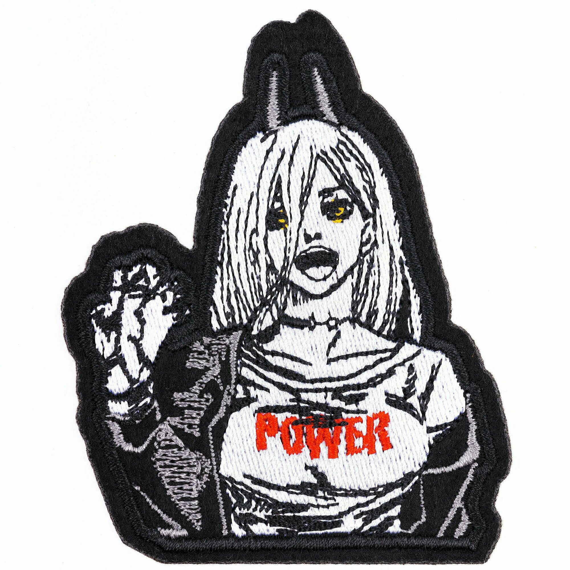 Нашивка, шеврон, патч (patch) Человек бензопила Пауэр (аниме), размер 8,3*7 см