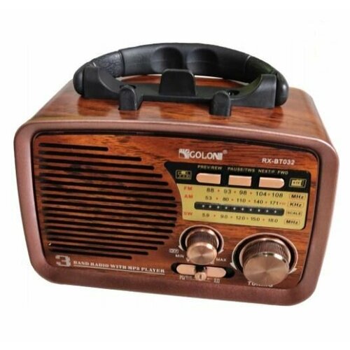 Радиоприемник GOLON RX-BT-032 USB MicroSD Bluetooth современное средство для прослушивания музыки и радио выполненное в стиле ретро 179900₽