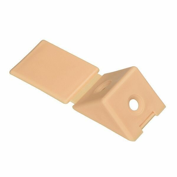фото Уголок монтажный мебельный с заглушкой 22 мм, пластик, бежевый, 20 шт