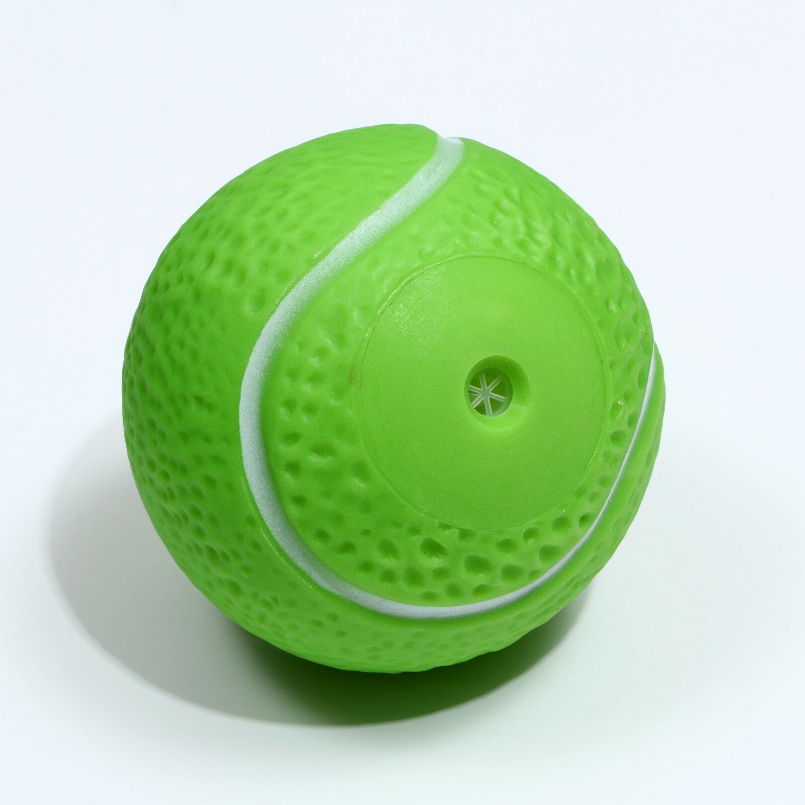 Игрушка пищащая "Теннисный мяч" для собак, 7,5 см, зелёная - фотография № 3