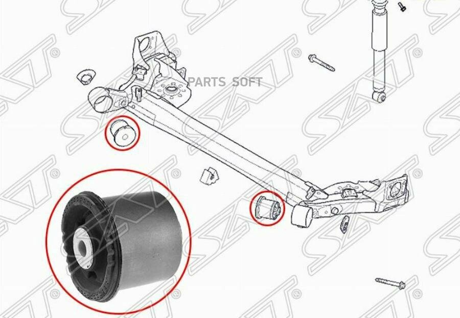 Сайлентблок балки Chery Tiggo 4 17-23 / Tiggo 4 Pro 20- SAT ST-55160-M0000 | цена за 1 шт