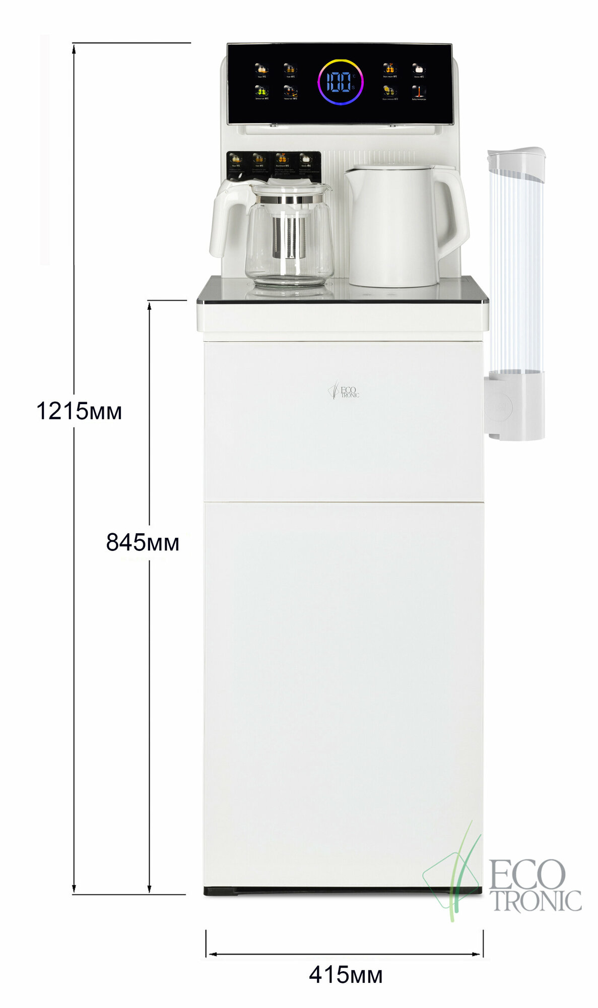 Кулер с чайным столиком Тиабар Ecotronic TB25-LNR white