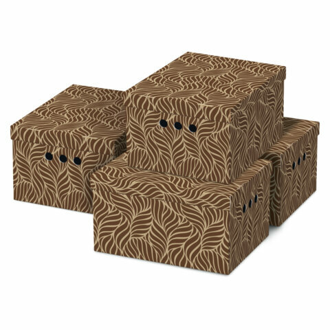 Короб для хранения из плотного микрогофрокартона 330х250х185 мм комплект 4 ШТ BRAUBERG HOME 