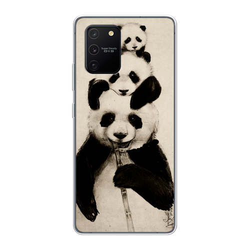 Силиконовый чехол на Samsung Galaxy A91 / Самсунг Галакси А91 Семейство панды