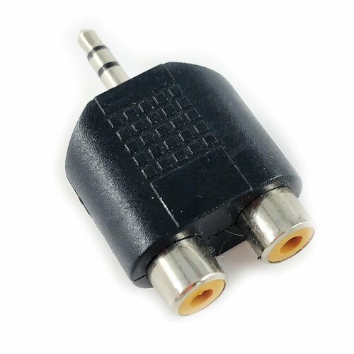 фото Переход jack 3.5 мм штекер стерео - 2 x rca гнездо пластик( 1 штука) premier