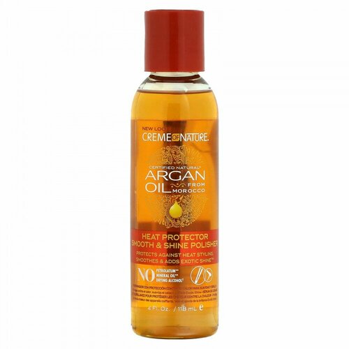 Creme Of Nature, Argan Oil From Morocco, Heat Protector Smooth & Shine Polisher, 4 fl oz (118 ml)