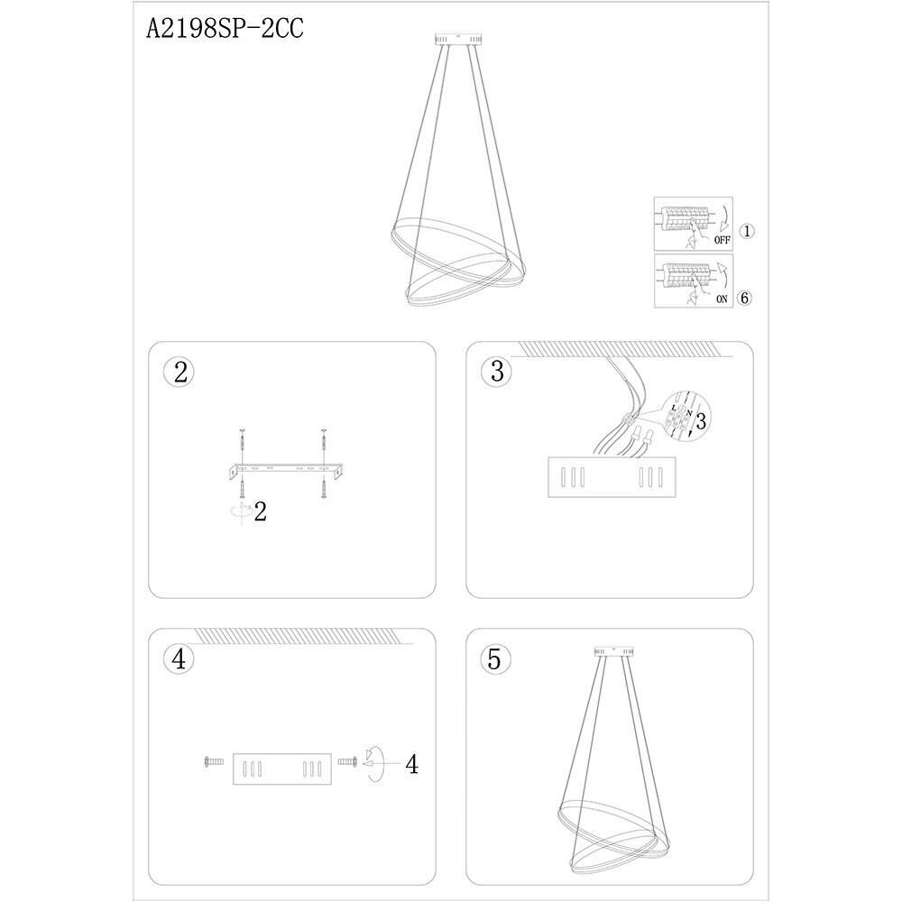 Подвесная люстра Arte Lamp MERIDIANA A2198SP-2CC - фото №7