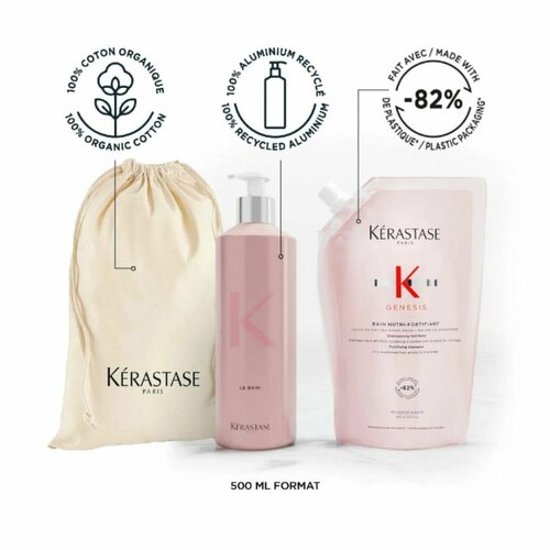 KERASTASE Шампунь и Дозатор Genesis Bain Nutri-Fortifiant 500 МЛ kerastase shampoo genesis hydra fortifiant anti hair fall 250 ml