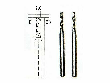 Твердосплавные сверла 2 мм, 2 шт