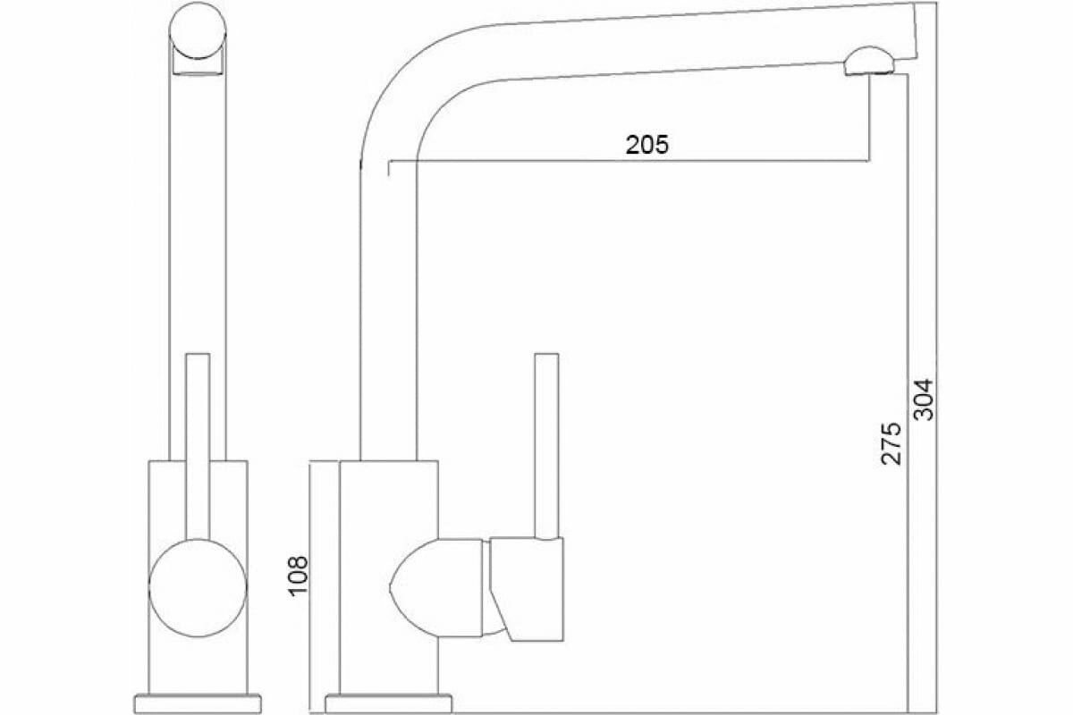 LONGRAN Смеситель Logic, Stainless Steel LM2103 SS