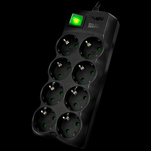 Сетевой фильтр Sven SF-08E-16 SV-021610, черный