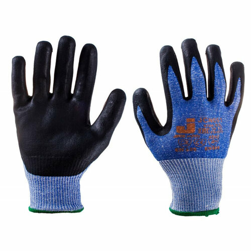 Перчатки защитные от порезов JetaSafety JCN051 трикотаж. 5кл. цв. синий р. XL перчатки кожаные рабочие jetasafety jle301 10 цв красный белый р xl