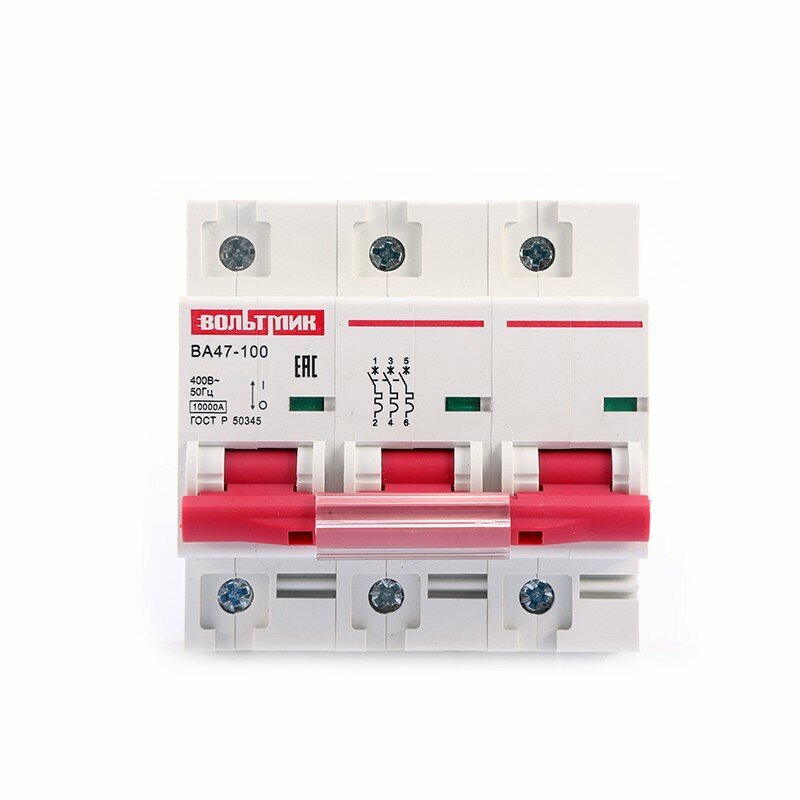 Bыключатель автоматический ВА47-100-3С100-10кА-УХЛ3-ВТМ, цена за 1 шт.