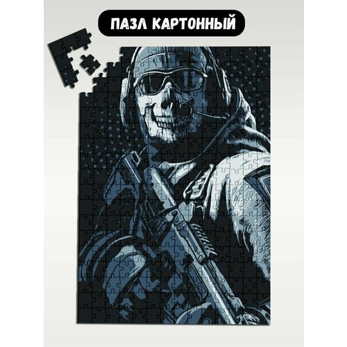 Пазл картонный 39,5х28 см, размер А3, 300 деталей, модель игра Call of duty modern warfare - 703