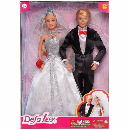 фото Игровой набор defa lucy жених и невеста в белом платье, 29 и 30 см abtoys