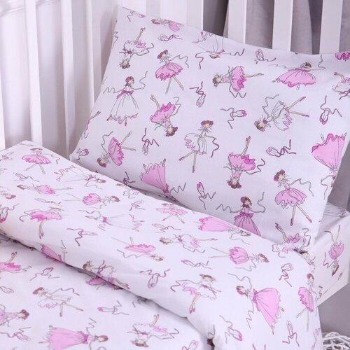 Атра Постельное бельё BABY «Балерина» 112х147 см, 60х120 см на резинке, 40х60 см, бязь 125 гр/м,100% хлопок
