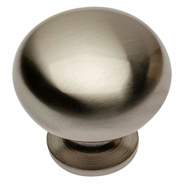 Ручка-кнопка мебельная BERGAMO шлифованная сталь