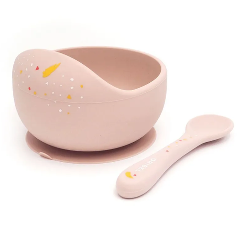 фото Набор детской посуды oribel or220-90007 cocoon z тарелка+ложка розовый
