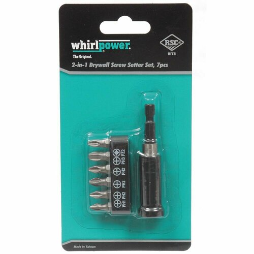 набор бит whirlpower 70 мм 7 предметов Набор бит для больших нагрузок, Whirlpower, 70 мм, 7 шт, блистер
