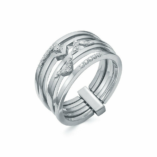 Кольцо Brilliant Style, белое золото, 585 проба, бриллиант, размер 18, золотой, белый