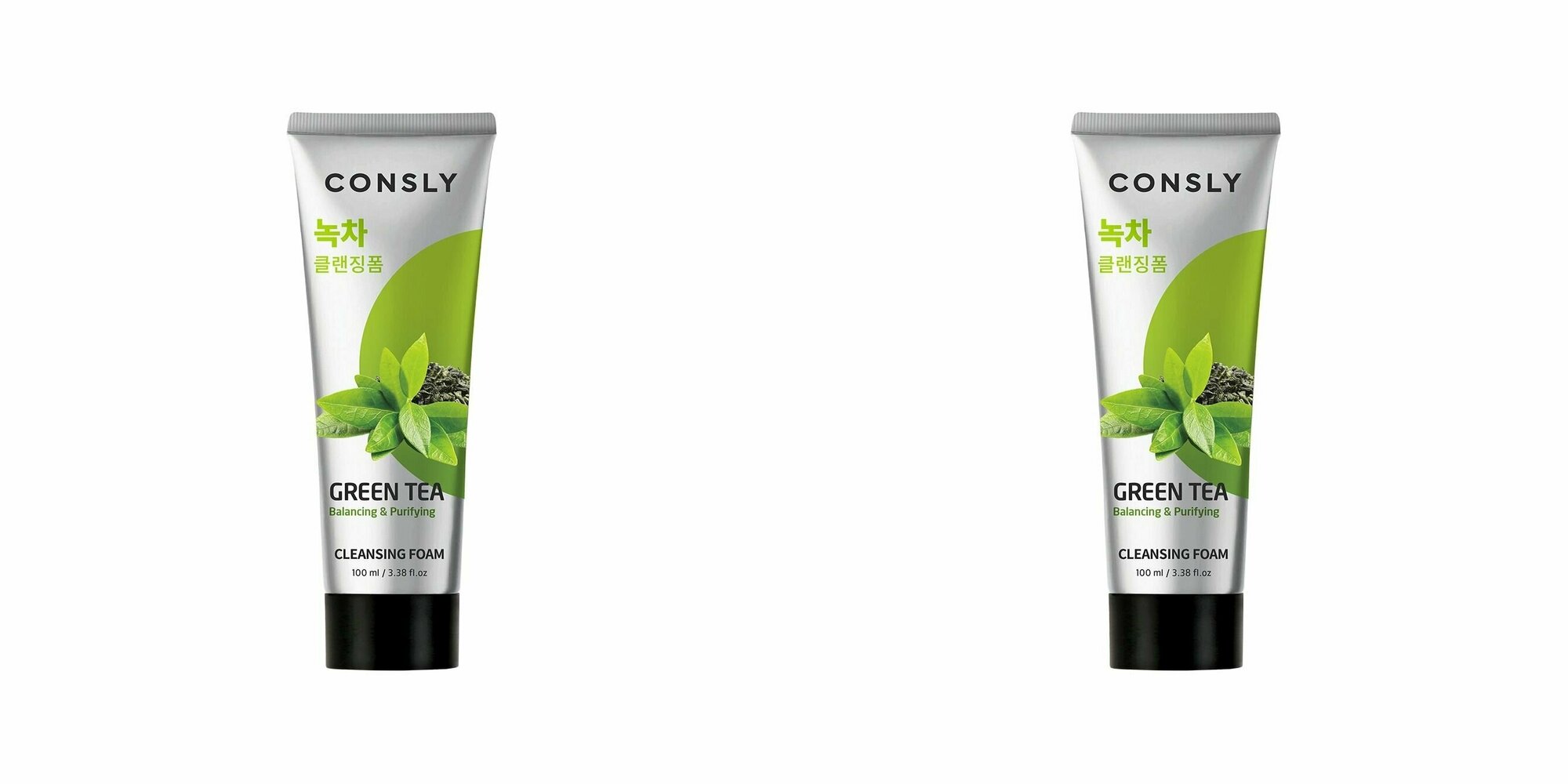 Consly Пенка для умывания с экстрактом зеленого чая Green Tea Balancing Creamy Cleansing Foam 100 мл 2 шт.