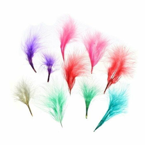 Набор перьев для декора 10 шт , размер 1 шт 7*7 см, цвета пудровые разноцветные набор перьев для декора 10 шт размер 1 шт 7 7 см цвета пудровые разноцветные