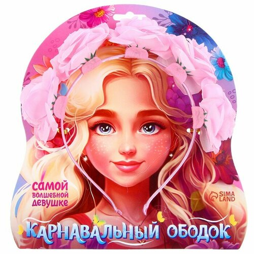 фото Ободок карнавальный "розовые розы" волшебная маска