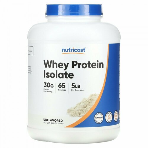 Nutricost, Whey Protein Isolate, Unflavored, 5 lb (2,268 g)