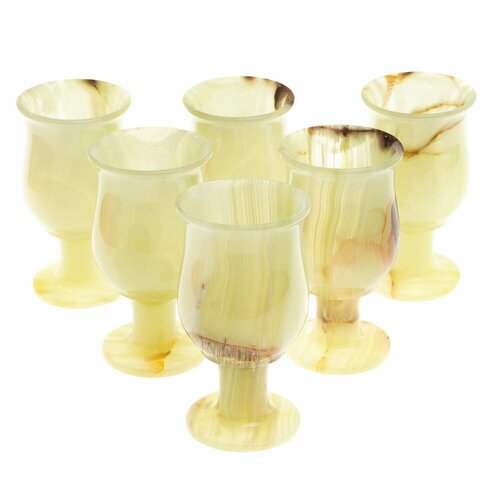 Набор бокалов из оникса 65х12 см 100 мл 25х5 6 шт 123938 8285₽