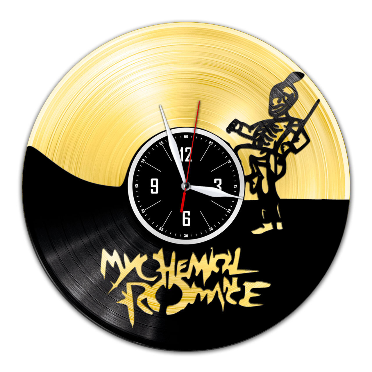 My Chemical Romance - настенные часы из виниловой пластинки (с золотой подложкой)