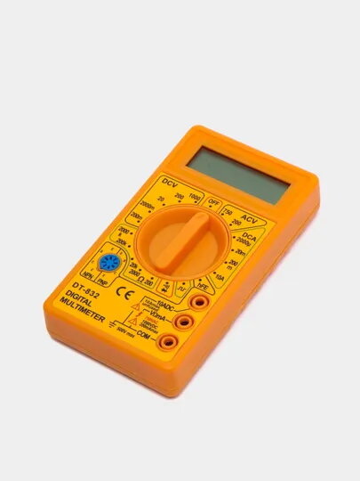 Мультиметр DT-832 с прозвонкой, инструкция по эксплуатации на русском языке, с батарейкой, желтый - фотография № 5