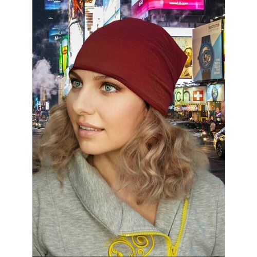 фото Шапка бини luchiorado, размер 53-58, бордовый