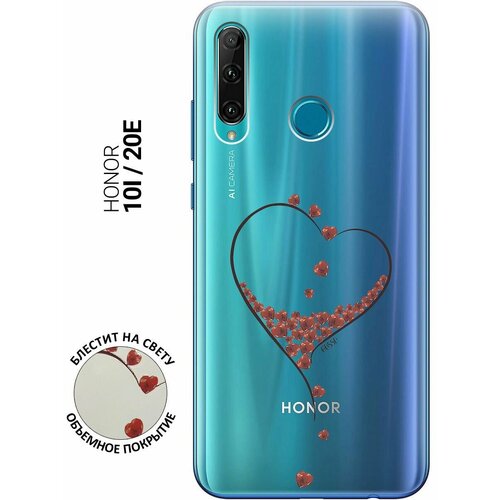 Ультратонкий силиконовый чехол-накладка ClearView для Honor 20e, 10i с 3D принтом Little hearts ультратонкий силиконовый чехол накладка clearview 3d для galaxy a01 core с принтом little hearts