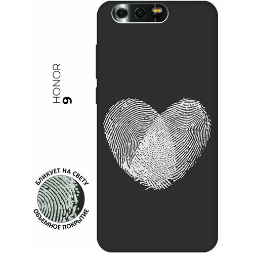 Матовый чехол Lovely Fingerprints W для Honor 9 / Хонор 9 с 3D эффектом черный матовый чехол kickboxing w для honor 9 хонор 9 с 3d эффектом черный