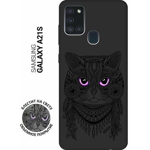 Ультратонкая защитная накладка Soft Touch для Samsung Galaxy A21s с принтом Grand Cat черная ультратонкая защитная накладка soft touch для samsung galaxy m31 с принтом grand cat черная